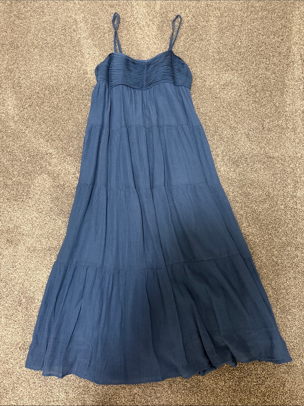 Blue Tiered Maxi/Midi Sundress with Spaghetti Straps - nwt